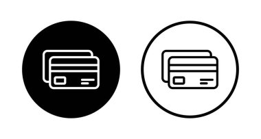 Kredi kartı simgesi logosu tasarımı. Kredi kartı ödeme imzası ve sembolü