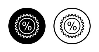 İndirimli simge logosu tasarımı. İndirim etiketi ve sembolü