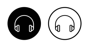 Kulaklık simgesi logosu tasarımı. İmza ve sembol.