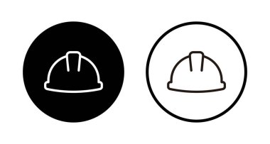 Kask simgesi logosu tasarımı. Motosiklet kaskı tabelası ve sembolü. İnşaat miğferi simgesi. Güvenlik kaskı