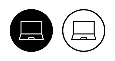 Laptop simge logosu tasarımı. bilgisayar işareti ve sembol