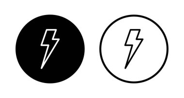 Şimşek simgesi logosu tasarımı. Elektrik işareti ve sembol. Güç simgesi. enerji işareti