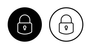 Simge logo tasarımını kilitle. Asma kilit işareti ve sembol. Şifreleme simgesi. Güvenlik sembolü