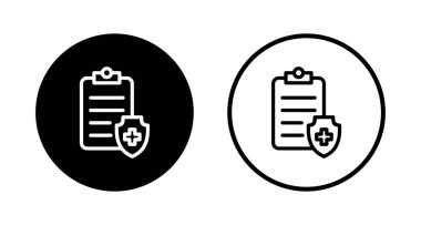 Tıbbi sigorta ikonu logosu tasarımı. Sağlık sigortası ve sembol