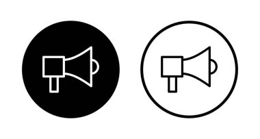 Megafon simgesi logosu tasarımı. Hoparlör işareti ve sembol