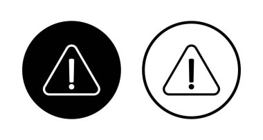 Ünlem tehlike simgesi logosu tasarımı. Dikkat işareti ve sembol. Dikkat işareti