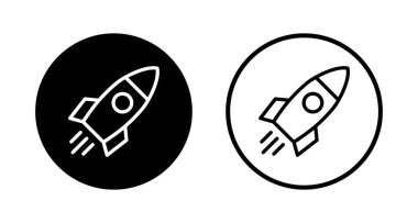 Roket ikon logosu tasarımı. Başlangıç işareti ve sembol. roket fırlatma simgesi