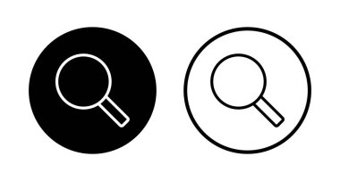 Arama simgesi logosu tasarımı. Büyüteç işareti ve sembolü ara