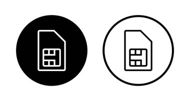 Sim kart simgesi logo tasarımı. çift sim kart işareti ve sembol