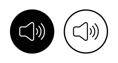 Hoparlör simgesi logosu tasarımı. Ses düzeyi ve sembol. Hoparlör ikonu. ses sembolü