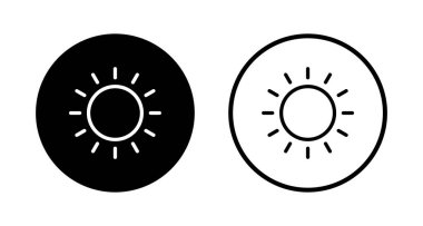 Güneş simgesi logosu tasarımı. Parlaklık işareti ve sembol