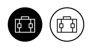 Evrak çantası simgesi logosu tasarımı. Bavul işareti ve sembol. bagaj sembolü.