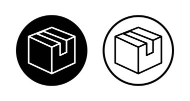 Kutu simgesi logosu tasarımı. kutu işareti ve sembol, paket, paket