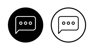 Sohbet ikonu logosu tasarımı. Konuşma balonu işareti ve sembol. Yorum simgesi. ileti