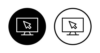 Bilgisayar simgesi logosu tasarımı. bilgisayar izleme işareti ve simgesi