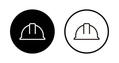 Kask simgesi logosu tasarımı. Motosiklet kaskı tabelası ve sembolü. İnşaat miğferi simgesi. Güvenlik kaskı