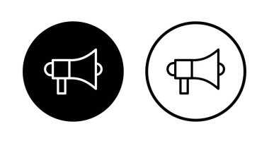 Megafon simgesi logosu tasarımı. Hoparlör işareti ve sembol