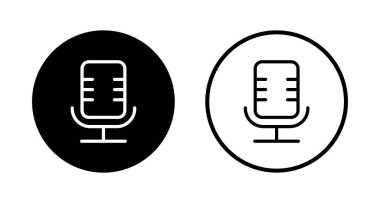 Mikrofon simgesi logosu tasarımı. Karaoke işareti ve sembol