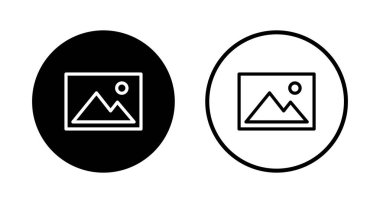 Resim simgesi logosu tasarımı. Fotoğraf galerisi işareti ve sembol. resim simgesi