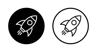 Roket ikon logosu tasarımı. Başlangıç işareti ve sembol. roket fırlatma simgesi
