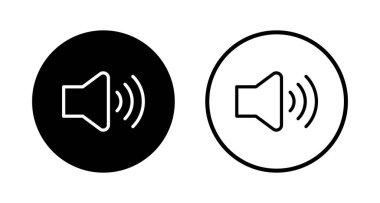 Hoparlör simgesi logosu tasarımı. Ses düzeyi ve sembol. Hoparlör ikonu. ses sembolü