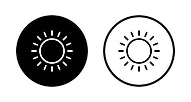 Güneş simgesi logosu tasarımı. Parlaklık işareti ve sembol