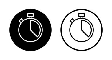 Kronometre simgesi logosu tasarımı. Zamanlayıcı işareti ve sembol. Geri sayım simgesi. Zaman Dönemi