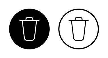 Çöp simgesi logosu tasarımı. Çöp kutusu simgesi. İşareti ve sembolü sil.