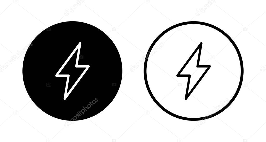 Lightning icon logo design. electric sign and symbol. power icon. energy sign