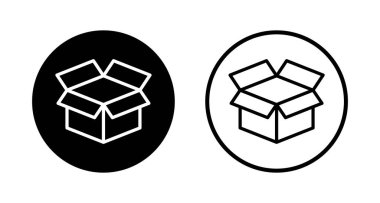 Kutu simgesi logosu tasarımı. kutu işareti ve sembol, paket, paket