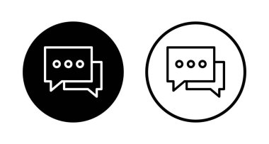 Sohbet ikonu logosu tasarımı. Konuşma balonu işareti ve sembol. Yorum simgesi. ileti