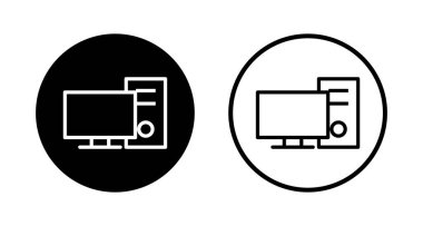 Bilgisayar simgesi logosu tasarımı. bilgisayar izleme işareti ve simgesi