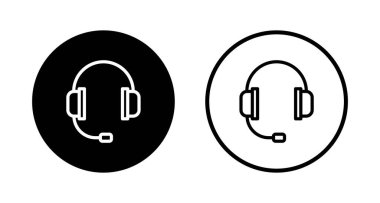 Kulaklık simgesi logosu tasarımı. İmza ve sembol.