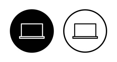 Laptop simge logosu tasarımı. bilgisayar işareti ve sembol