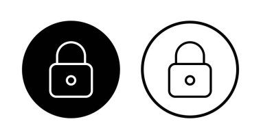 Simge logo tasarımını kilitle. Asma kilit işareti ve sembol. Şifreleme simgesi. Güvenlik sembolü