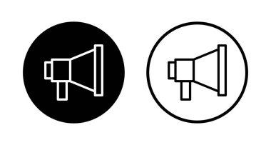 Megafon simgesi logosu tasarımı. Hoparlör işareti ve sembol