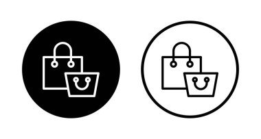 Alışveriş çantası simgesi logosu tasarımı. Alışveriş işareti ve sembol