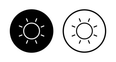 Güneş simgesi logosu tasarımı. Parlaklık işareti ve sembol