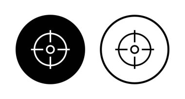 Hedef simge logosu tasarımı. hedef simge vektörü. hedef pazarlama işareti ve sembol