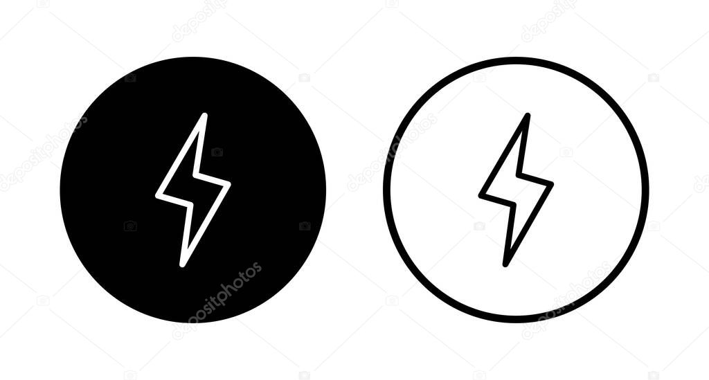 Lightning icon logo design. electric sign and symbol. power icon. energy sign