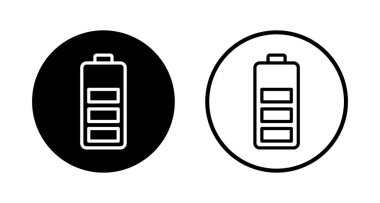 Batarya simgesi logosu tasarımı. Şarj işareti. pil şarj seviyesi