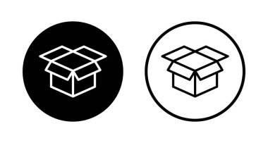 Kutu simgesi logosu tasarımı. kutu işareti ve sembol, paket, paket