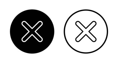 Simge logo tasarımını kapat. İşareti ve sembolü sil. çapraz işaret