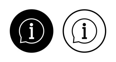 Bilgi simgesi logo tasarımı. İmza ve sembol hakkında. soru işareti simgesi