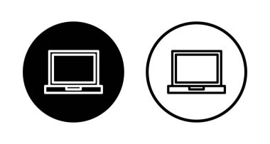 Laptop simge logosu tasarımı. bilgisayar işareti ve sembol