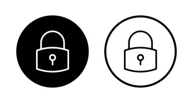 Simge logo tasarımını kilitle. Asma kilit işareti ve sembol. Şifreleme simgesi. Güvenlik sembolü