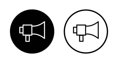 Megafon simgesi logosu tasarımı. Hoparlör işareti ve sembol