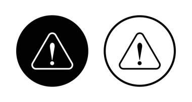 Ünlem tehlike simgesi logosu tasarımı. Dikkat işareti ve sembol. Dikkat işareti