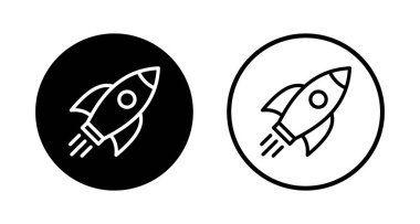 Roket ikon logosu tasarımı. Başlangıç işareti ve sembol. roket fırlatma simgesi