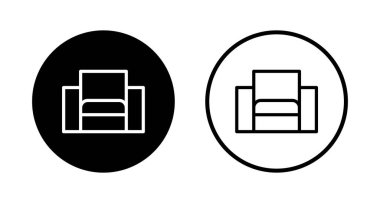 Koltuk simgesi logosu tasarımı. Kanepe işareti ve sembol. mobilya simgesi